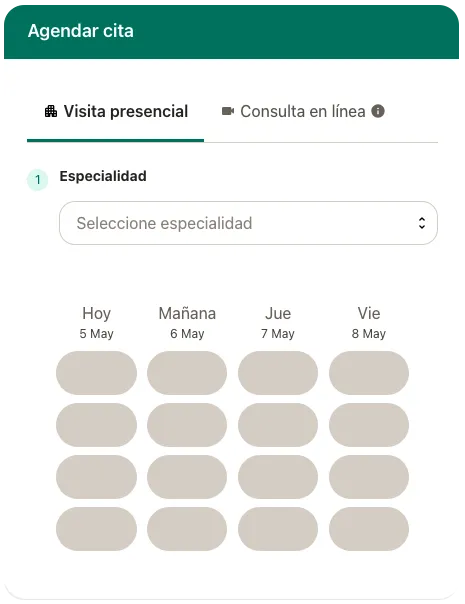 Agenda tu cita en Clínica Dermatológica porcelana